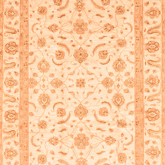 Machine Washable Oriental Orange Traditional Area Rugs, wshabs3819org