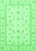 Machine Washable Oriental Emerald Green Traditional Area Rugs, wshabs3819emgrn