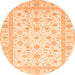 Round Oriental Orange Traditional Rug, abs3819org