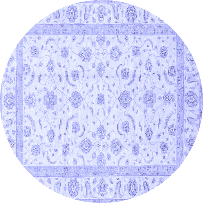 Round Oriental Blue Traditional Rug, abs3819blu