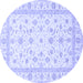 Round Oriental Blue Traditional Rug, abs3819blu