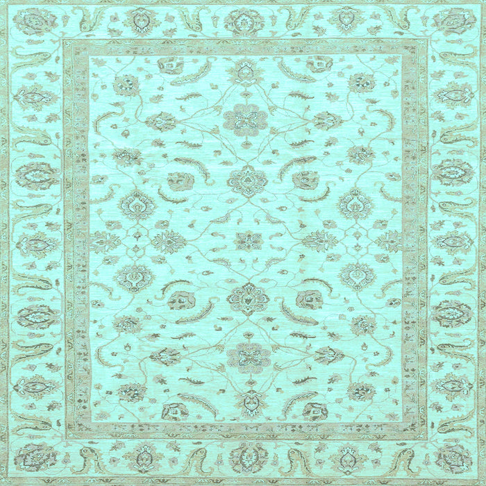 Square Machine Washable Oriental Light Blue Traditional Rug, wshabs3819lblu