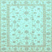 Square Machine Washable Oriental Light Blue Traditional Rug, wshabs3819lblu