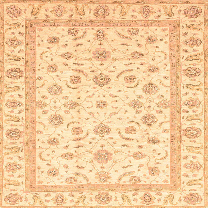 Square Abstract Orange Oriental Rug, abs3819
