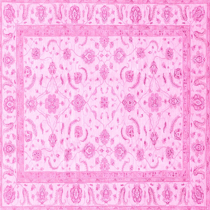 Square Machine Washable Oriental Pink Traditional Rug, wshabs3819pnk
