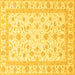 Square Machine Washable Oriental Yellow Traditional Rug, wshabs3819yw