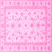 Square Oriental Pink Traditional Rug, abs3819pnk