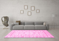 Machine Washable Oriental Pink Traditional Rug, wshabs3819pnk