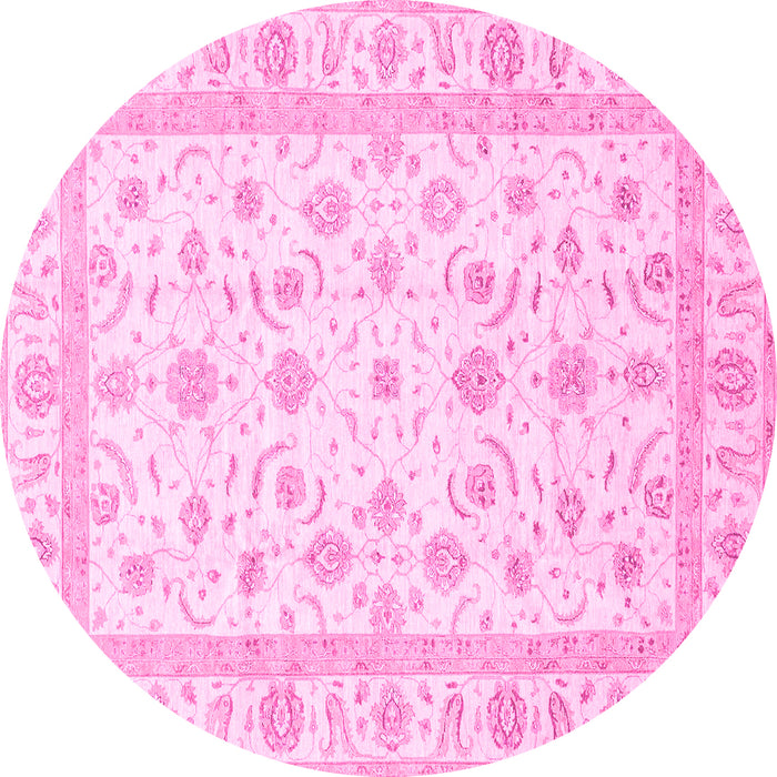 Round Oriental Pink Traditional Rug, abs3819pnk