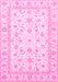 Machine Washable Oriental Pink Traditional Rug, wshabs3819pnk