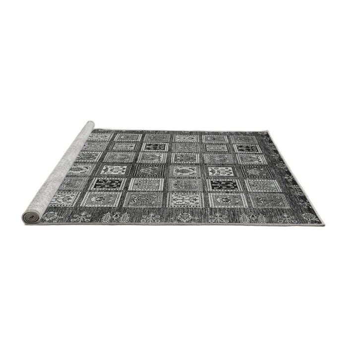 Sideview of Machine Washable Abstract Gray Modern Rug, wshabs381gry