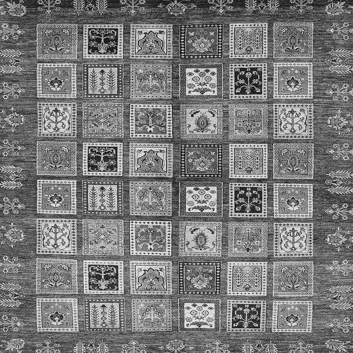 Square Abstract Gray Modern Rug, abs381gry