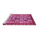 Sideview of Machine Washable Abstract Pink Modern Rug, wshabs381pnk