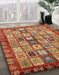 Abstract Red Modern Rug in Family Room, abs381