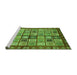 Sideview of Machine Washable Abstract Green Modern Area Rugs, wshabs381grn