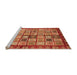 Sideview of Machine Washable Abstract Orange Modern Area Rugs, wshabs381org