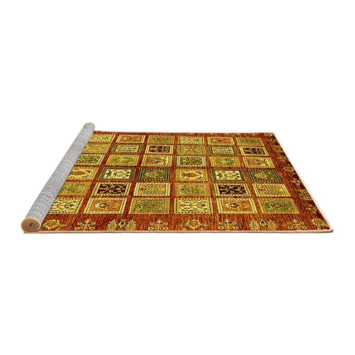 Sideview of Machine Washable Abstract Yellow Modern Rug, wshabs381yw