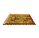 Sideview of Machine Washable Abstract Yellow Modern Rug, wshabs381yw