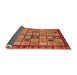 Sideview of Abstract Orange Modern Rug, abs381org