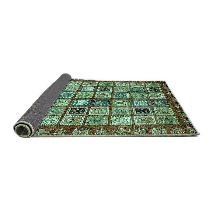 Sideview of Abstract Turquoise Modern Rug, abs381turq