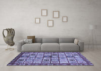 Machine Washable Abstract Blue Modern Rug, wshabs381blu