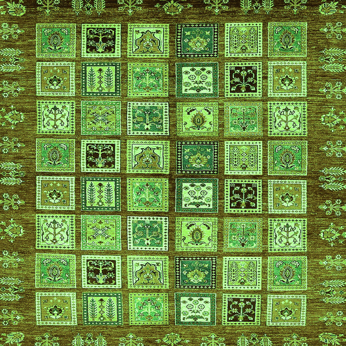 Square Abstract Green Modern Rug, abs381grn