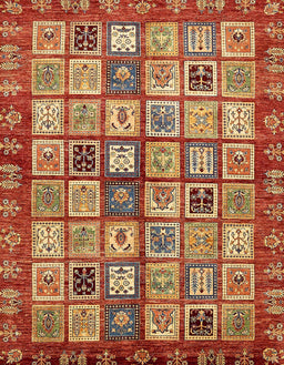 Abstract Red Modern Rug, abs381