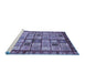 Sideview of Machine Washable Abstract Blue Modern Rug, wshabs381blu