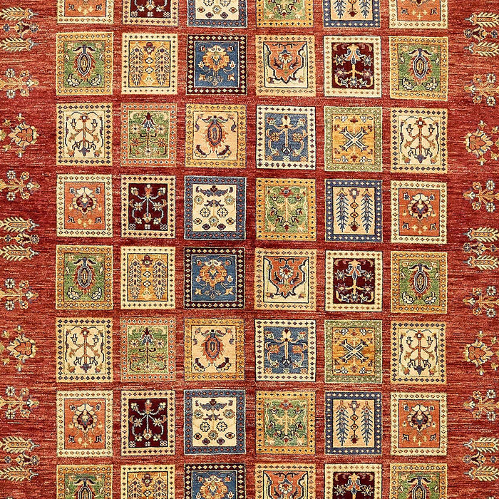 Machine Washable Abstract Tomato Red Rug, wshabs381