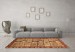 Machine Washable Abstract Brown Modern Rug in a Living Room,, wshabs381brn