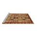 Sideview of Machine Washable Abstract Brown Modern Rug, wshabs381brn