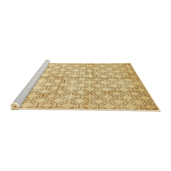 Sideview of Machine Washable Abstract Yellow Rug, wshabs382