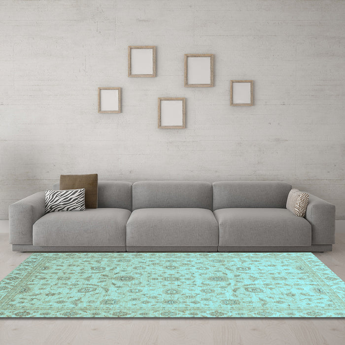 Machine Washable Abstract Light Blue Modern Rug in a Living Room, wshabs3820lblu