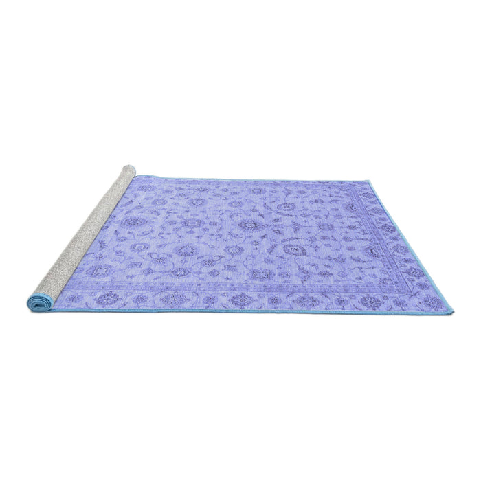 Sideview of Machine Washable Abstract Blue Modern Rug, wshabs3820blu