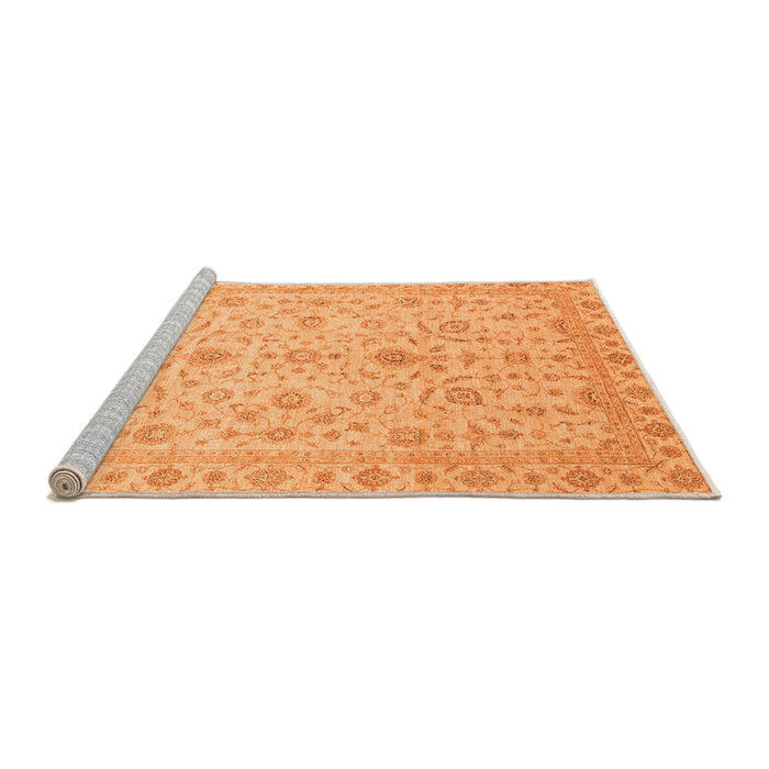 Sideview of Machine Washable Abstract Orange Modern Area Rugs, wshabs3820org