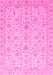 Machine Washable Abstract Pink Modern Rug, wshabs3820pnk