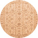 Round Abstract Orange Modern Rug, abs3820