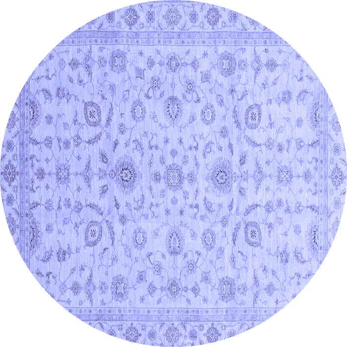 Round Abstract Blue Modern Rug, abs3820blu