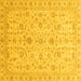 Square Abstract Yellow Modern Rug, abs3820yw