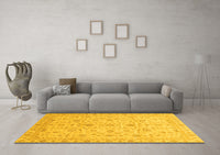 Machine Washable Abstract Yellow Modern Rug, wshabs3820yw