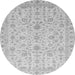 Round Machine Washable Abstract Gray Modern Rug, wshabs3820gry