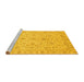 Sideview of Machine Washable Abstract Yellow Modern Rug, wshabs3820yw