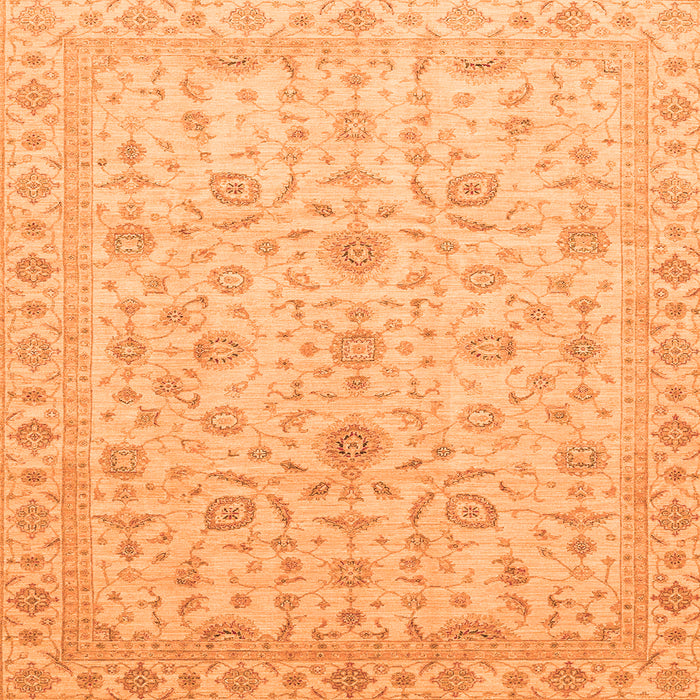 Square Machine Washable Abstract Orange Modern Area Rugs, wshabs3820org