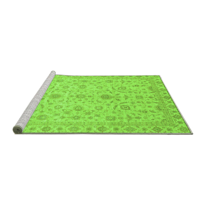 Sideview of Machine Washable Abstract Green Modern Area Rugs, wshabs3820grn