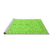 Sideview of Machine Washable Abstract Green Modern Area Rugs, wshabs3820grn