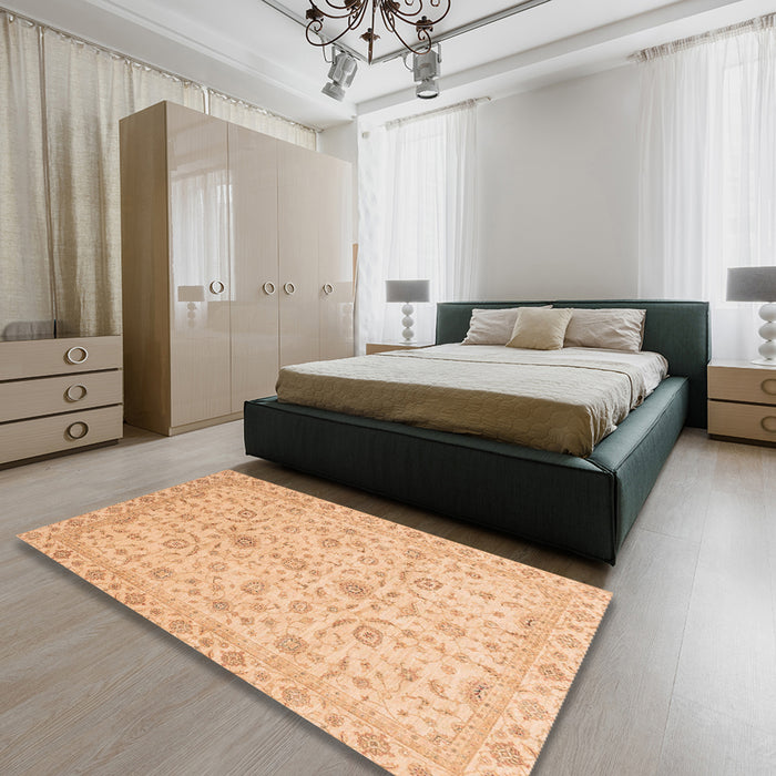 Abstract Orange Modern Rug in a Bedroom, abs3820