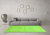 Machine Washable Abstract Green Modern Rug, wshabs3820grn