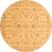 Round Abstract Brown Modern Rug, abs3820brn