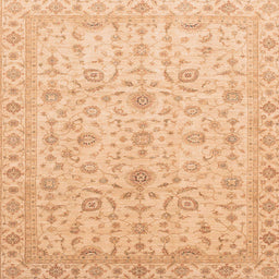 Square Machine Washable Abstract Orange Rug, wshabs3820
