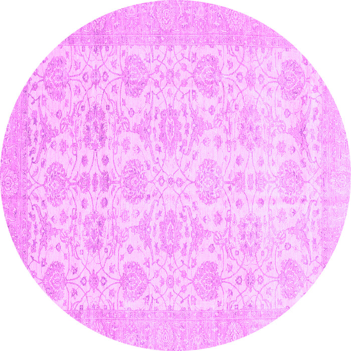 Round Machine Washable Abstract Purple Modern Area Rugs, wshabs3821pur